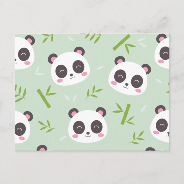 Postal Festiva Patrón de panda de corte (Anverso)