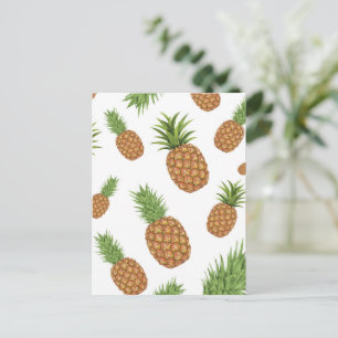 Postal Festiva Patrón de piña acuarela 1