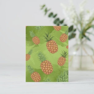 Postal Festiva Patrón de pino-manzana acuarela 4