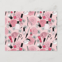 Patrón de productos de belleza floral rosa