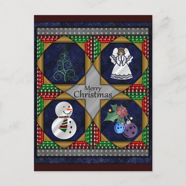 Postal Festiva Patrón de tejido de navidades (Anverso)