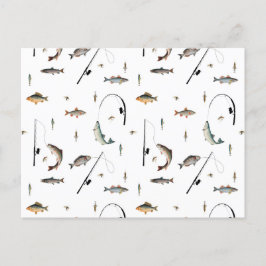 Postal Festiva Patrón del tema de pesca de la pesca de la pesca d