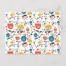 Patrón floral colorido moderno de mediados de sigl