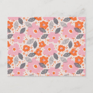Postal Festiva Patrón floral de retro corto