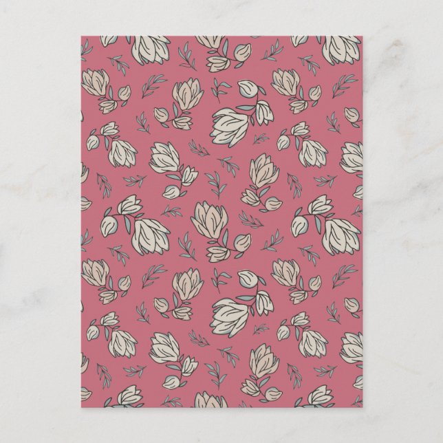 Postal Festiva Patrón floral elegante (Anverso)