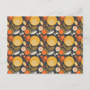 Postal Festiva Patrón floral retro clásico