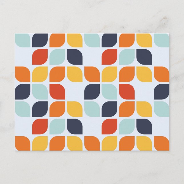 Postal Festiva Patrón geométrico vintage (Anverso)