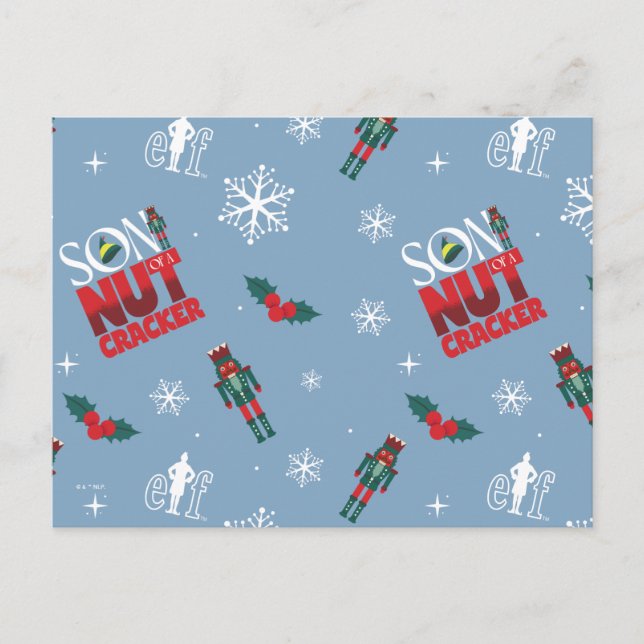 Postal Festiva Patrón Invernal de Elfo "Hijo de un Cascanueces" (Anverso)