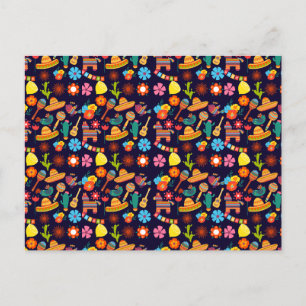 Postal Festiva Patrón mono mexicano Cinco De Mayo
