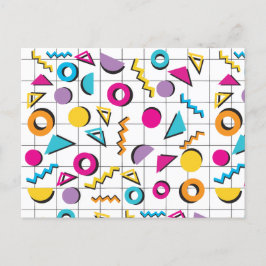 Postal Festiva Patrón retro geométrico de los años 80