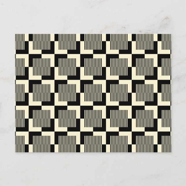 Postal Festiva Patrón Retro Negro y Tan (Anverso)