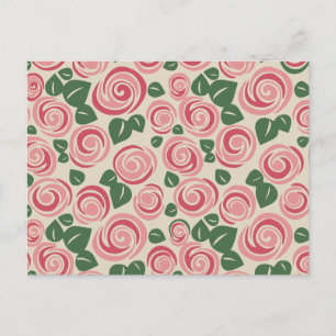 Postal Festiva Patrón rosa rosado