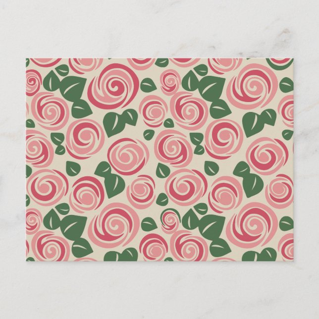 Postal Festiva Patrón rosa rosado (Anverso)