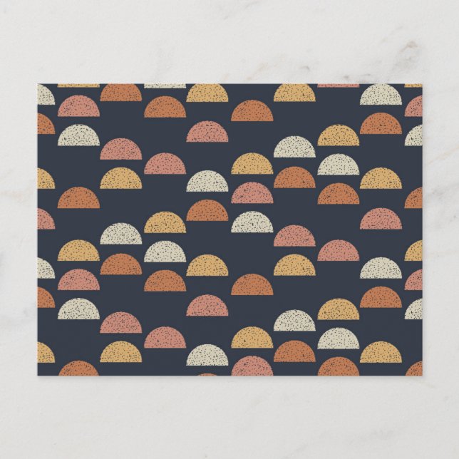 Postal Festiva Patrón semicírculo geométrico (Anverso)