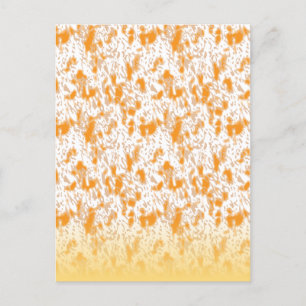 Postal Festiva Patrón textil con un vibrante naranja y gol