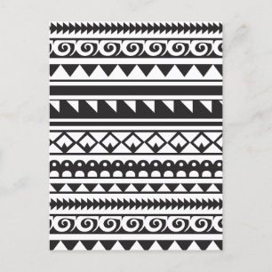 Postal Festiva Patrón tribal de colores africanos sin foco