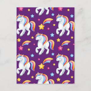 Postal Festiva Patrón unicornio de caballo mágico