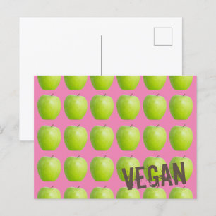 Postal Festiva Patrón Vegan Apple para el amante de las frutas ve