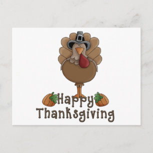 Postal Festiva pavo de acción de gracias feliz