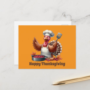 Postal Festiva Pavo de Acción de Gracias lindo personalizable 