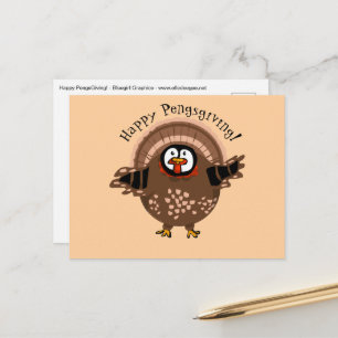 Postal Festiva Pavo de PengsGiving Feliz
