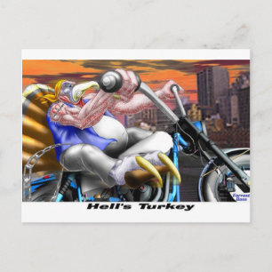 Postal Festiva Pavo del Infierno Camisetas Divertidas de Harley p