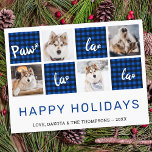 Postal Festiva Paw La La La Blue Buffalo Plaid Mascota Collage de<br><div class="desc">¡Paw La La La La! Envíe saludos lindos y divertidos de vacaciones con esta tarjeta de festividad personalizado mascota súper adorable y personalizada. Feliz Navidad deseos del perro con hermosas huellas de pata en un divertido diseño fotográfico moderno. Añade fotos de tus perros o fotos familiares con el perro, y...</div>