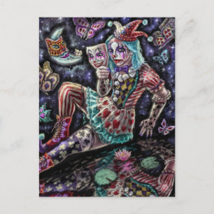 Postal Festiva Payaso con máscara