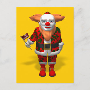 Postal Festiva Payaso de Santa Claus