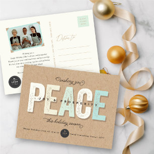 Postal Festiva Paz, Alegría Y Prosperidad Negrita Negocios De Tip