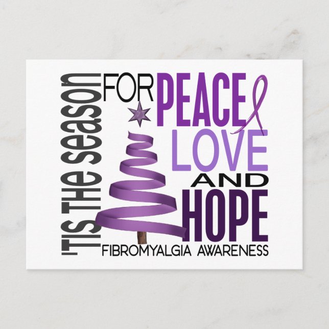 Postal Festiva Paz Amor Esperanza Navidades Fibromialgia (Anverso)