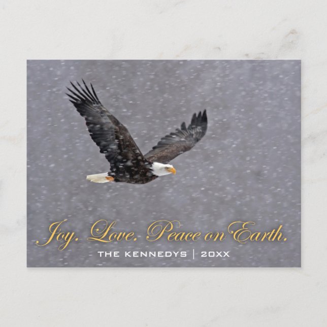 Postal Festiva Paz del amor de la alegría - vuelo del águila (Anverso)