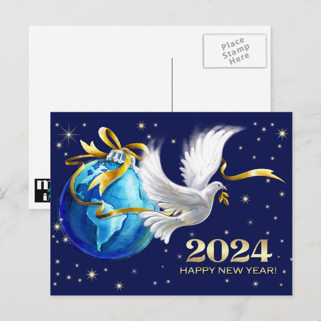 Postal Festiva Paz en la Tierra. El año 2024 de la Paz (Anverso / Reverso)