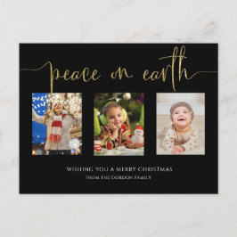 Postal Festiva Paz en la Tierra Navidades 3 Collage de fotos Purp