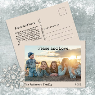 Postal Festiva Paz minimalista y amor 3 Foto