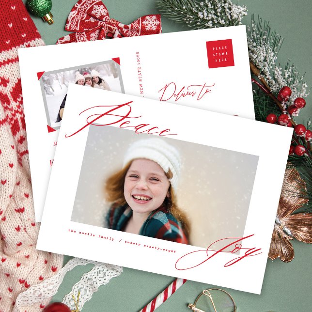 Postal Festiva Paz Y Alegría Caligrafía Moderna Foto De Escritura (Subido por el creador)