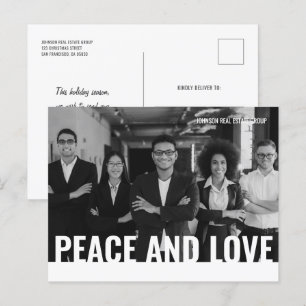 Postal Festiva Paz y amor simple Personalizado moderno foto