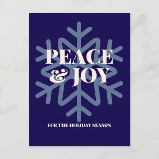 Postal Festiva Peace and Joy for the Holiday Season Typography