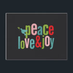 Postal Festiva Peace Love Joy Colorful Chalkboard Dove<br><div class="desc">navidades hermosos y coloridos Regalos temáticos</div>