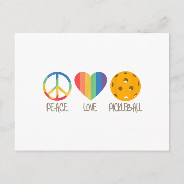Postal Festiva Peace Love Pickleball (Anverso)