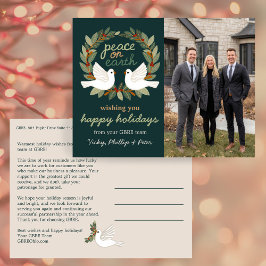 Postal Festiva Peace on Earth Doves Business CUSTOM PHOTO 