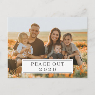 Postal Festiva Peace Out 2020 Funny COVID New Years