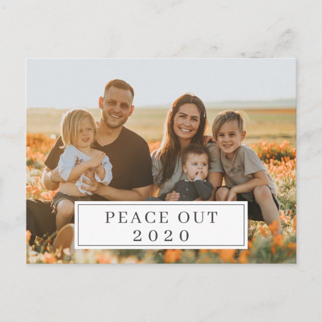 Postal Festiva Peace Out 2020 Funny COVID New Years (Anverso)