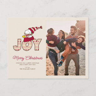 Postal Festiva Peanuts   Snoopy y Woodstock Paseo en Trineo Alegr