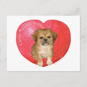 Postal Festiva Pekingese / Shih Tzu Día de San Valentín