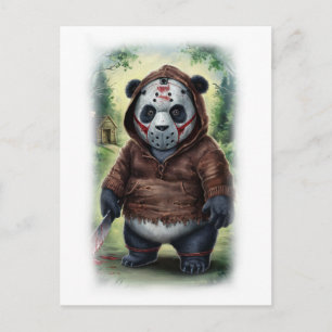 Postal Festiva Película de panda de terror de parodia sobre un fo