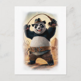 Postal Festiva Película divertida de héroe de acción panda en bla