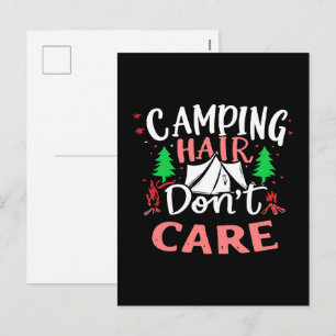 Postal Festiva Pelo de Camping No Me Importa Divertido