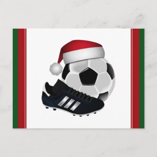 Postal Festiva Pelota de fútbol y zapato para navidades