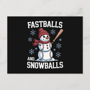 Postal Festiva Pelotas Rápidas Y Bolas De Nieve Muñeco De Nieve D
